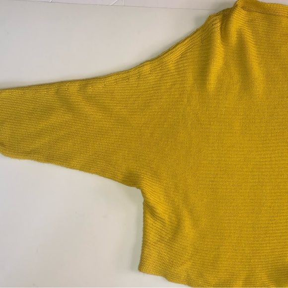 Leith Dolman Sleeve Ribbed Pullover Dolman Sleeve Sweater Bright‎ Yellow XS - Picture 6 of 9